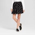 Women's Pleated Polka Dot Skirt - K By Kersh Black