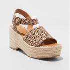 Women's Morgan Wide Width Two Piece Espadrille Wedge - Universal Thread Brown 9w,