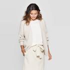 Women's Honeycomb Long Sleeve Open Neck Layering Sweater - Universal Thread Cream (ivory)