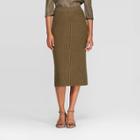 Women's Rib Sweater Skirt - A New Day Olive M, Size: