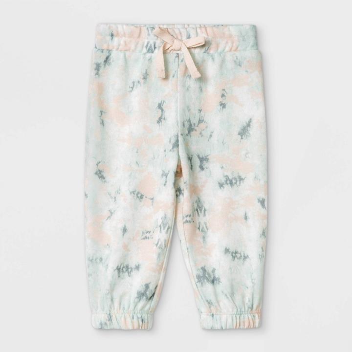 Grayson Mini Baby Girls' Tie-dye Pull-on Pants - White Newborn