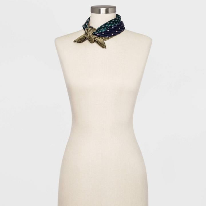 Women's Mixed Print Neckerchief - A New Day Green