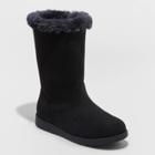 Girls' Nina Zipper Winter Shearling Style Boots - Cat & Jack Black