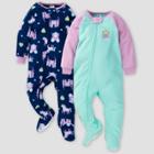 Gerber Baby Girls' Princess Blanket Sleeper Footed Pajama - Blue/purple