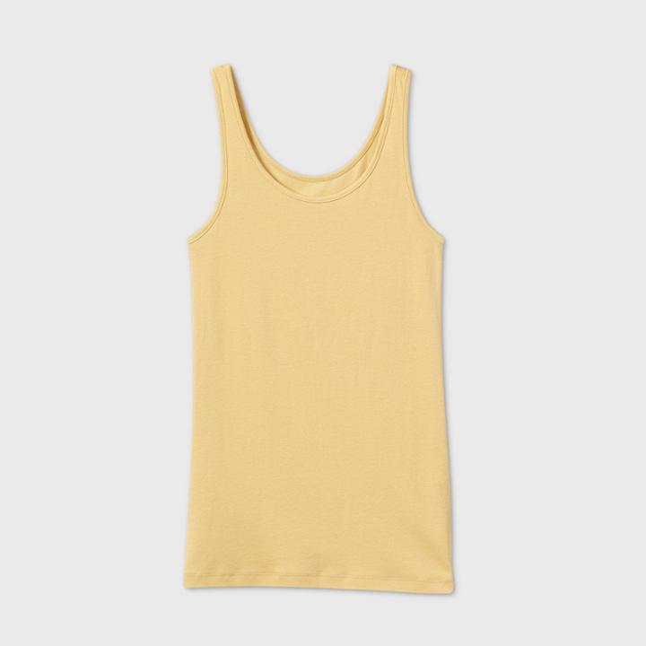 Women's Slim Fit Any Day Tank Top - A New Day Yellow