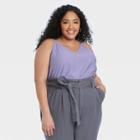 Women's Plus Size V-neck Cami - A New Day Purple