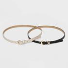 Women's 2 Pack Mini Round Sculpted Harness Belt - A New Day Black