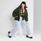 Women's Plus Size Low-rise Exposed Button Fly Flare Jeans - Wild Fable
