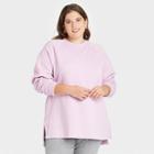 Women's Plus Size Fleece Tunic Sweatshirt - Universal Thread Violet