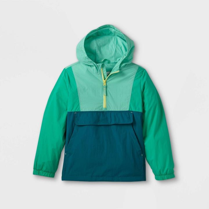 Boys' Colorblock Windbreaker Anorak Jacket - Cat & Jack Green