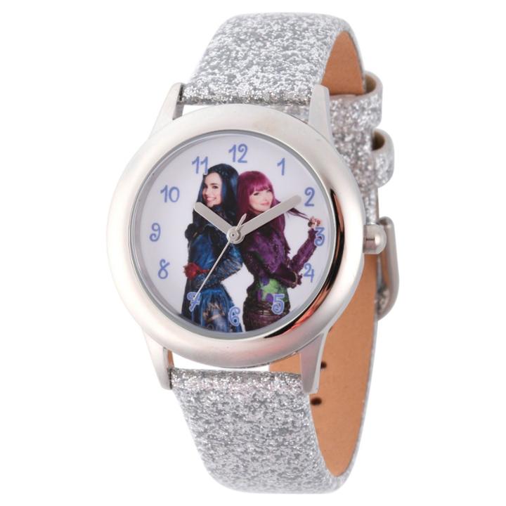 Girls' Disney Descendants 2 Evie And Mal Tween Stainless Steel Watch - Silver, Silver/silver/silver