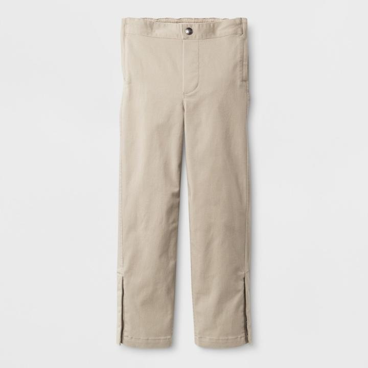 Boys' Adaptive Uniform Chino Pants - Cat & Jack Khaki 5, Boy's, Beige