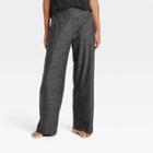 Women's Knit Mid-rise Wide Leg Pants - All In Motion Heathered Black