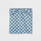 Girls' Denim Skirt - Art Class Blue Checkered