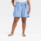 Women's Plus Size High-rise Paperbag Shorts - A New Day