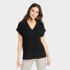 Women's V-neck Sweater Vest - A New Day Black