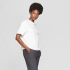 Women's Short Sleeve High Crew Neck T-shirt - Prologue White