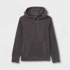 Boys' Fleece 1/4 Zip Pullover Hoodie - All In Motion Black