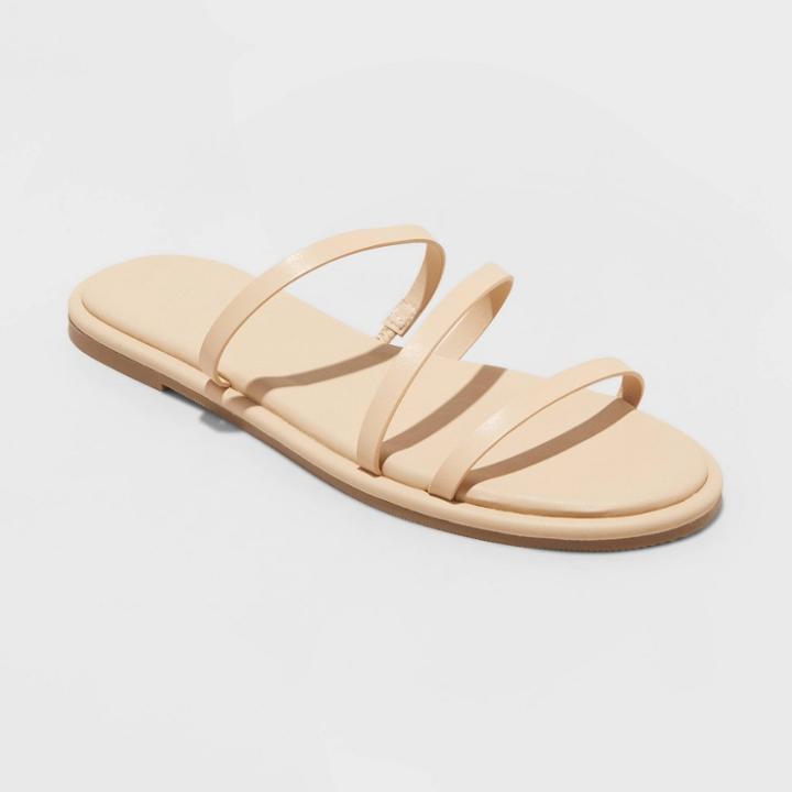 Women's Josie Slide Sandals - A New Day Birch