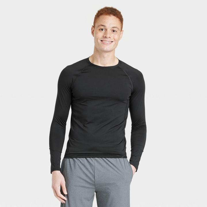 All In Motion Men's Fitted Long Sleeve Athletic Top - All In
