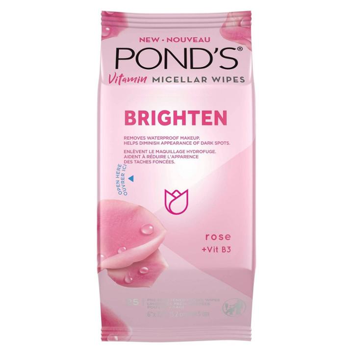 Pond's Vitamin Micellar Brighten Facial Wipes - Vit B3 - Rose - 25ct, Women's
