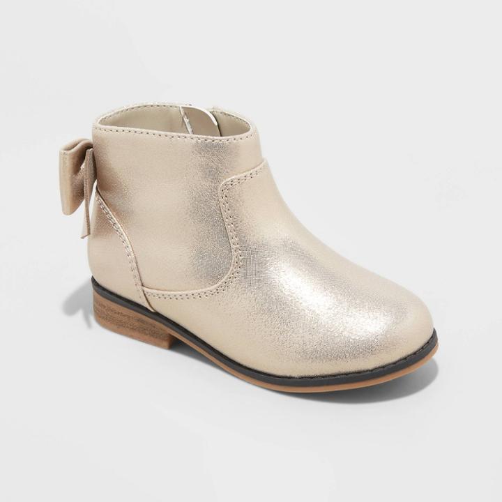Toddler Girls' Ayla Zipper Booties - Cat & Jack Gold