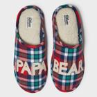 Men's Dluxe By Dearfoams Papa Bear Slide Slippers - Red L(11-12), Size: Large (11-12), Red Green Blue