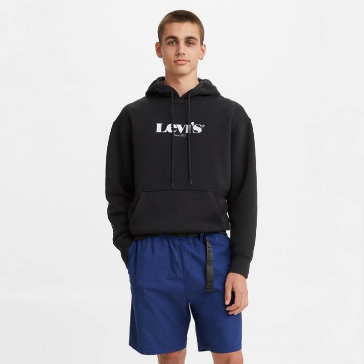 Levi's Men's Relaxed Modern Vintage Logo Hooded Sweatshirt - Black