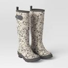 Women's Tall Gardening Boots Light Cream Floral Size 8 - Smith & Hawken , Ivory