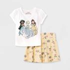 Toddler Girls' 2pc Disney Princess Top And Bottom Set - Cream/yellow