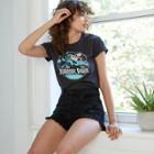 Women's Jurassic Park Short Sleeve Graphic T-shirt - Black