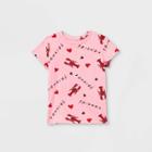 Girls' Friends Lobster Print Short Sleeve T-shirt - Pink
