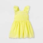 Toddler Girls' Embroidered Flutter Sleeve Dress - Cat & Jack Yellow