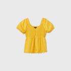 Girls' Smocked Short Sleeve Top - Art Class Yellow