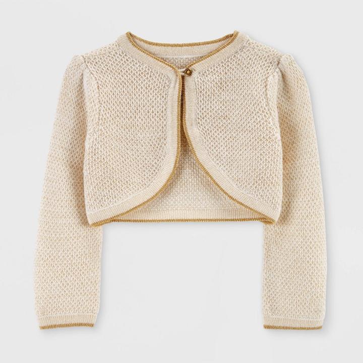 Baby Girls' Holiday Cardigan - Just One You Made By Carter's Beige Newborn, Girl's, Yellow