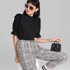 Women's Short Sleeve High Neck Boxy Top - Wild Fable Black