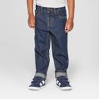 Toddler Boys' Relaxed Straight Jeans - Cat & Jack Dark Blue 12 M, Boy's,