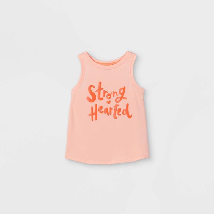 Toddler Girls' 'strong Hearted' Activewear Tank Top - Cat & Jack Pink