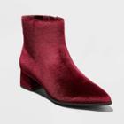 Women's Delilah Heeled Ankle Boots - A New Day Burgundy