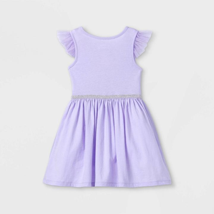 Toddler Girls' Disney Princess Ariel Knit Sleeveless Dress - Purple