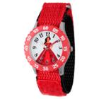 Girls' Disney Elena Of Avalor Stainless Steel Time Teacher Watch With Red Bezel - Red, Girl's