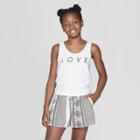 Girls' Boxy Graphic Tank Top - Art Class White