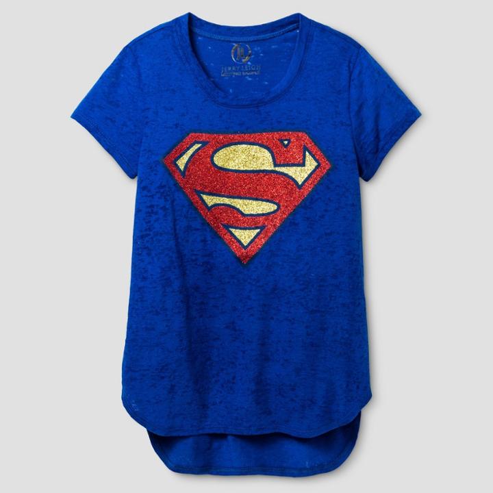 Girls' Superman Short Sleeve T-shirt Royal - Xs, Size: