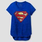 Girls' Superman Short Sleeve T-shirt Royal - Xs, Size: