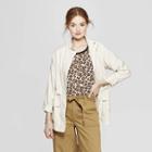 Women's Long Sleeve Banded Cuff Utility Jacket - A New Day Cream (ivory)