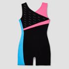 Freestyle By Danskin Girls' Gymnastics Biketard - Black/blue
