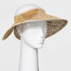 Women's Wide Brim Straw Visor Hat - A New Day Natural/brown