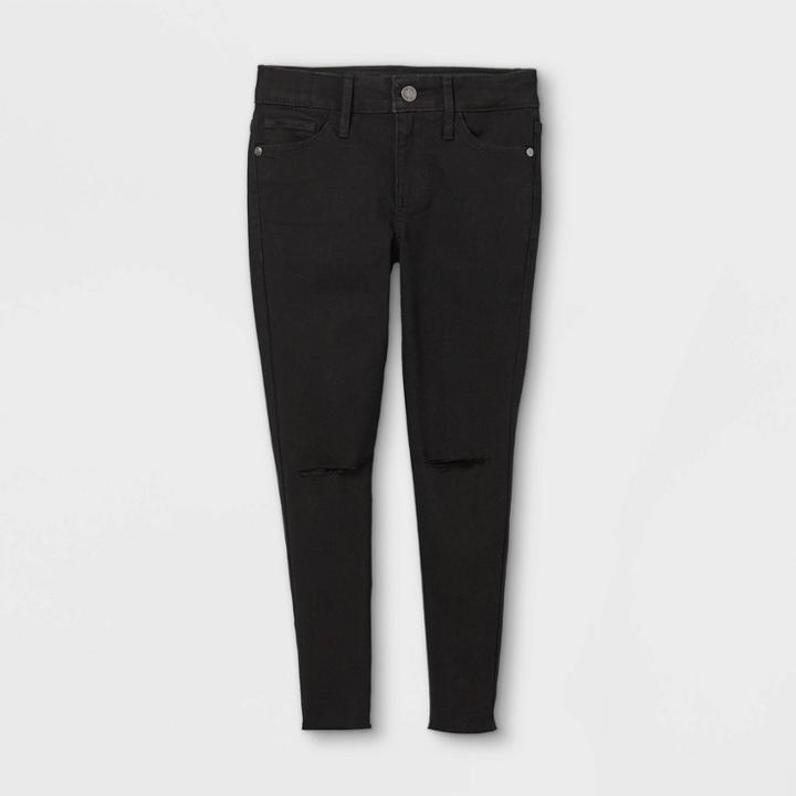 Girls' Slit Knee Skinny Denim - Art Class Black