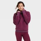Women's Cozy 1/2 Zip Hooded Pullover Sweatshirt - All In Motion Plum Purple