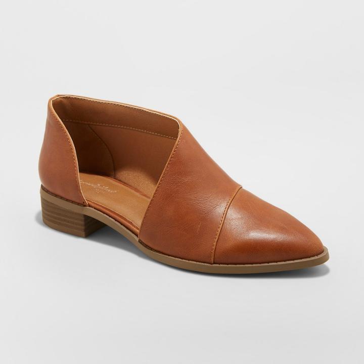 Women's Wenda Cut Out Bootie - Universal Thread Cognac (red)